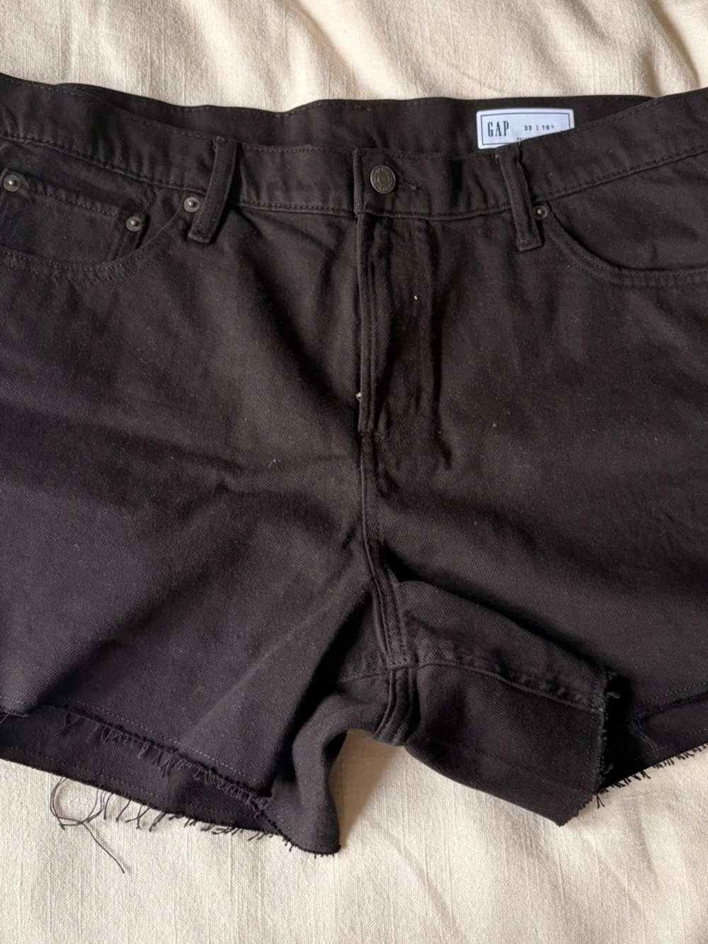 GAP Black High-Rise Denim Shorts with Tag